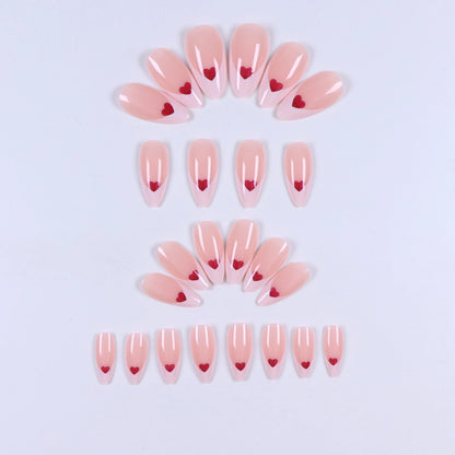 ARTAUG 24PCS Short Press On Nails Square Pink Fingertip White French Trim Press On Nails Full Cover Fake Nails Set Nail