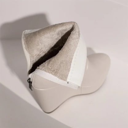 Big Size 35-43 Brand New Ladies Platform Ankle Boots Fashion Zip Wedges High Heels Boots Women 2022 Party Office Shoes Woman