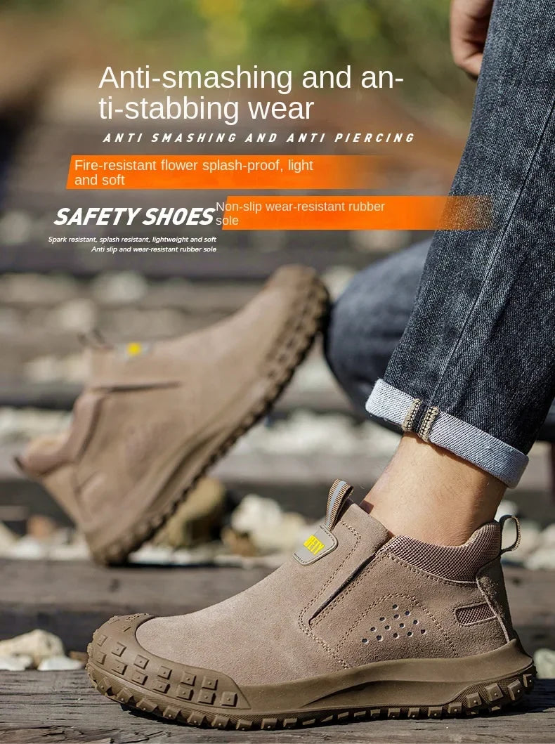 Men Safety Boots Welder Safety Shoes Anti-Smash Indestructible Safety Shoes Men Work Boots Steel Toe Security Boots Footwear
