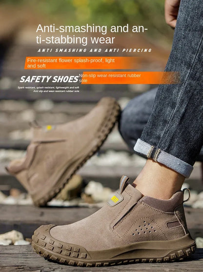 Men Safety Boots Welder Safety Shoes Anti-Smash Indestructible Safety Shoes Men Work Boots Steel Toe Security Boots Footwear