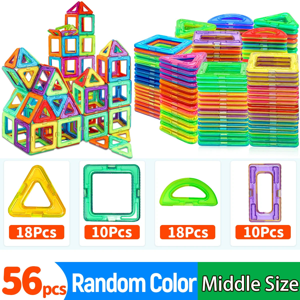 Magnetic Building Blocks DIY Magnets Toys medium size STEM Toys Construction Toys Learning Educational Magnet Toys
