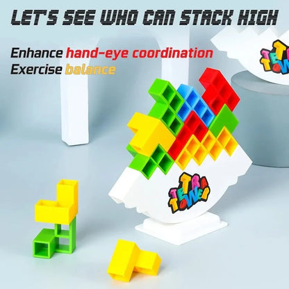 Jigsaw Building Block Toys, Fun Balance Stacking Games, Construction Board Games Russian Building Block Children's Tabletop Toys