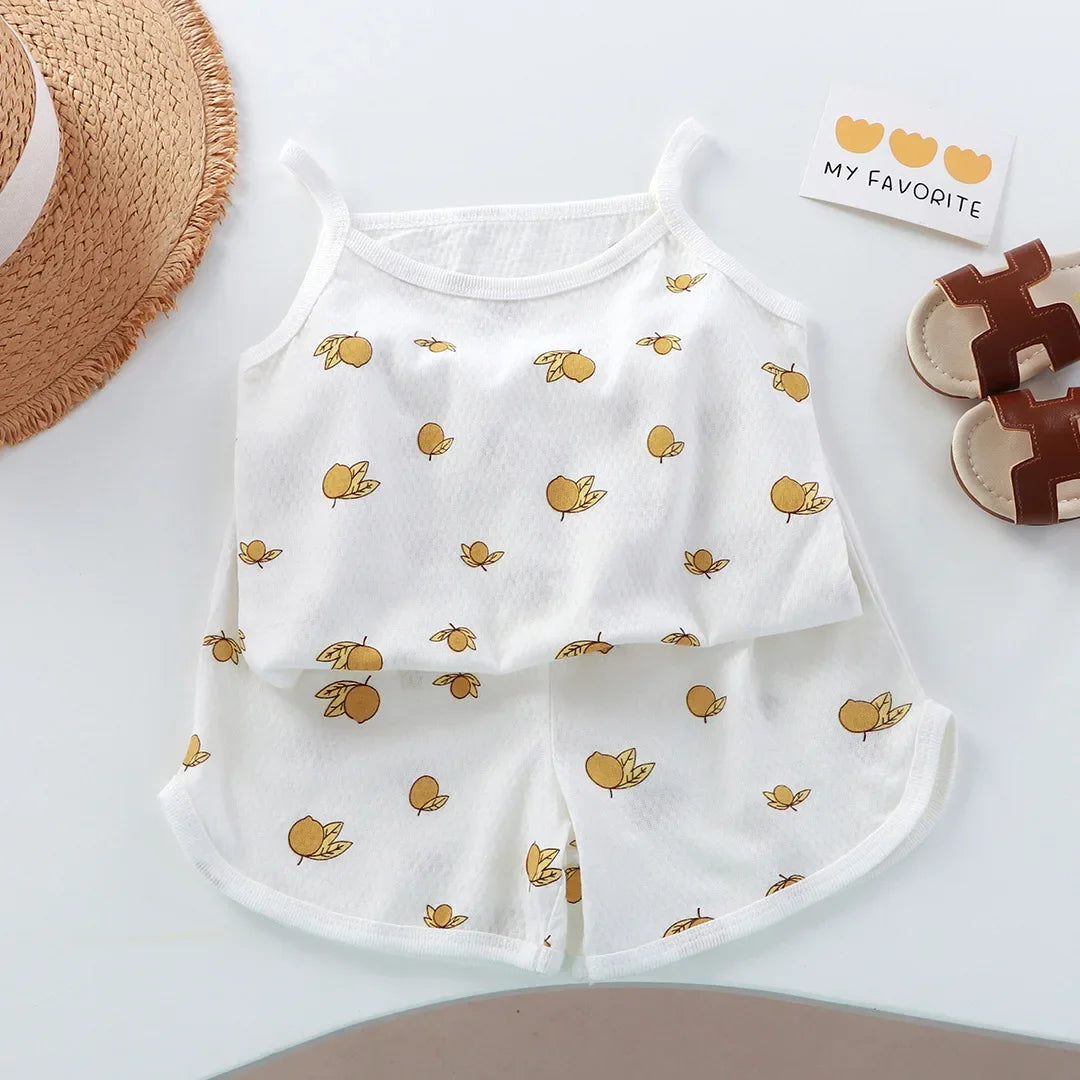 Cotton Camisole Top+Shorts Suits For Infant Girl's Clothes Baby 1st Birthday Sets Summer Newborn Baby Girl Clothing Outfits Sets
