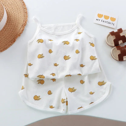 Cotton Camisole Top+Shorts Suits For Infant Girl's Clothes Baby 1st Birthday Sets Summer Newborn Baby Girl Clothing Outfits Sets
