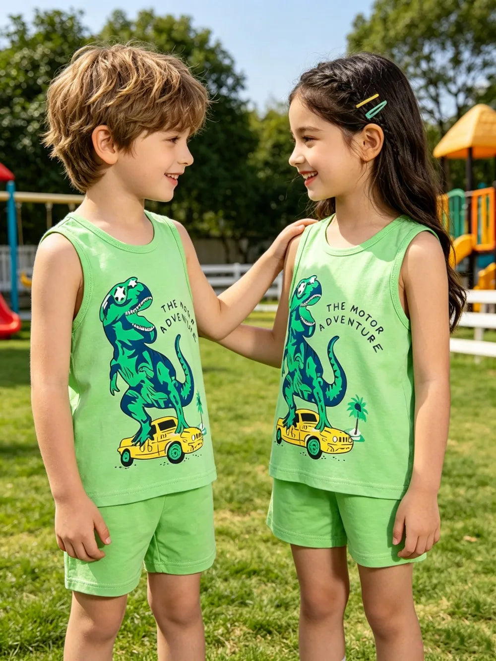Summer Boys Clothing Sets Children's Sleeveless Cotton Clothes Kids Vest+Shorts 2pcs Boys Outfits Sportwear Cartoon Baby Sets