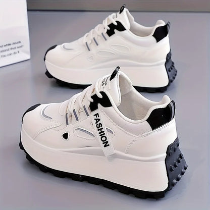 Korean Version of New Dad Shoes for Women, 2025 Spring Autumn Student Sports Running Casual Thick Soled Height Increasing Shoes