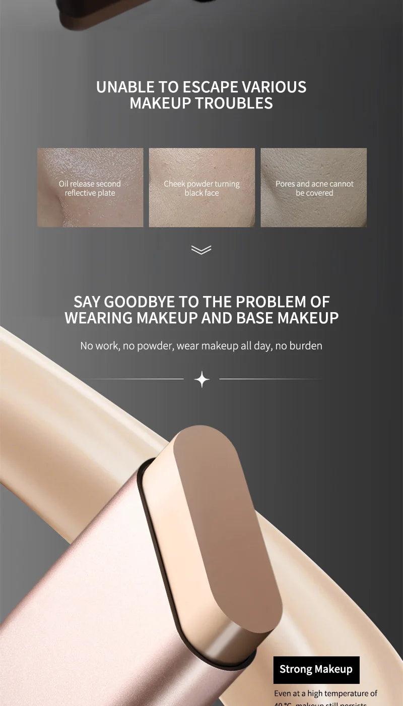 Clear and Moisturizing Foundation with a Natural Glow, Hydrating, Bling, Radiance, Thin and Lightweight Double-Ended Makeup Foundation That Can Be Rotated for Easier Application, with Its Own Brush for Waterproofing, Making I