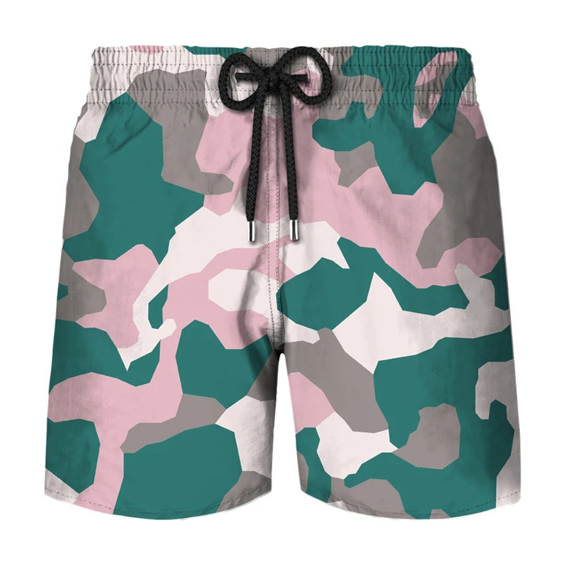 Fashion Camouflage Graphic Beach Shorts For Men Summer Casual Daily Wear 3D Printed Short Pants Loose Streetwear Board Shorts
