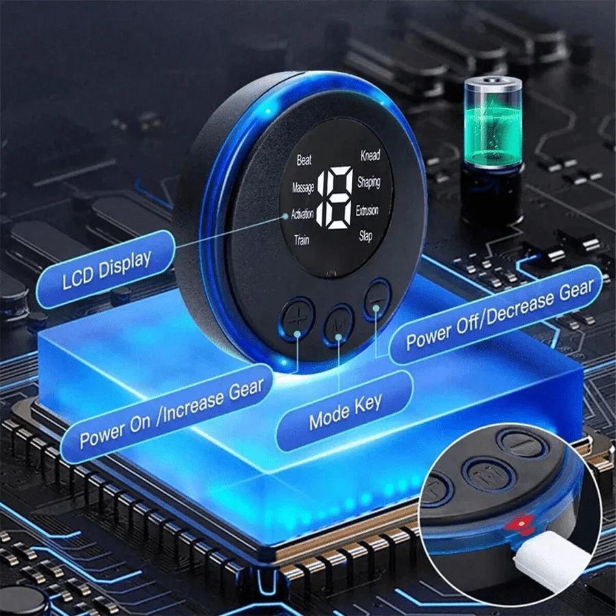 EMS Muscle Stimulator Training Device For Abs And Arms Workout, Home Fitness Equipment For Men