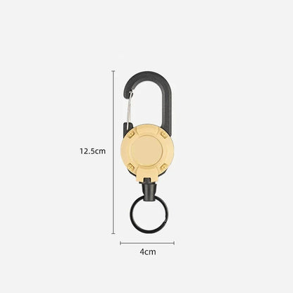 Anti Lost Sporty Retractable Elastic Keychain Automatic Retractable Wire Rope Antitheft Easy-to-pull Buckle Rope Key Ring