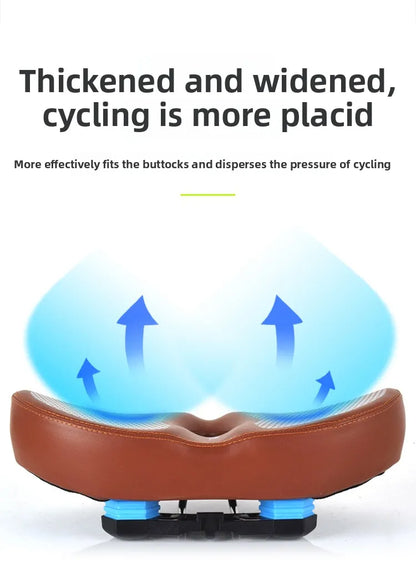 Noseless Bike Seat Cushion for Men Women Extra Padding Comfort Wide Bicycle Seat Oversized Comfortable Saddle for Peloton Bikes