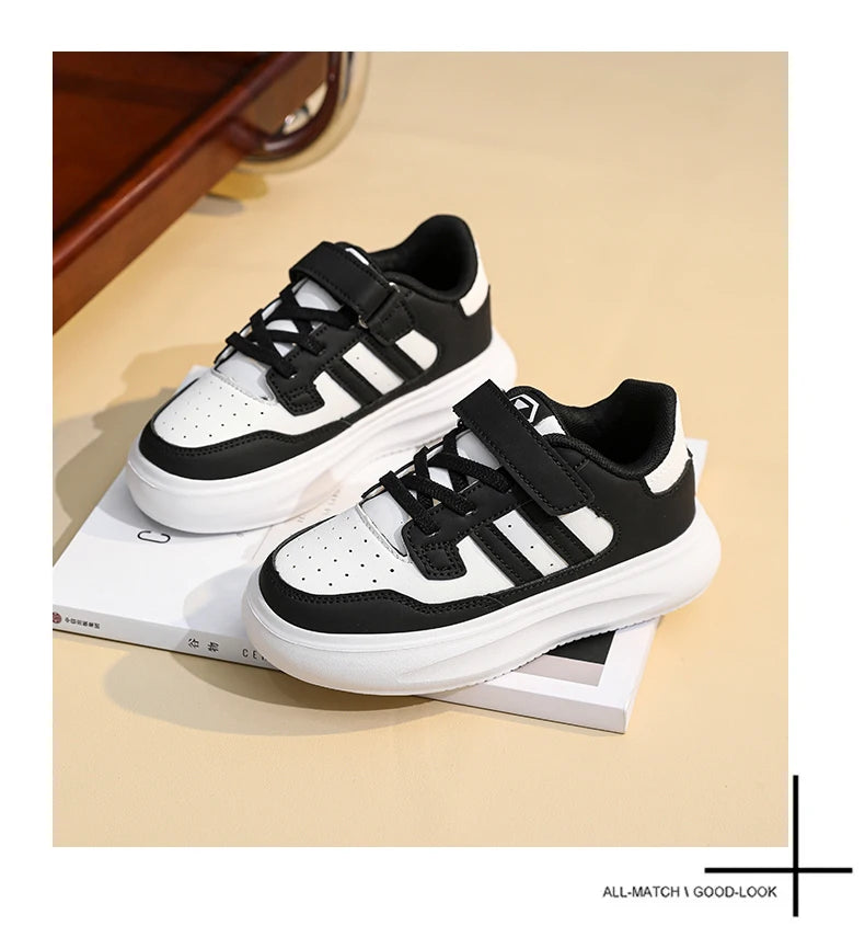Children's Sneakers Kids Fashion Design Black White Non-slip Casual Shoes for Boys Girls Breathable Sneakers Toddler Outdoor