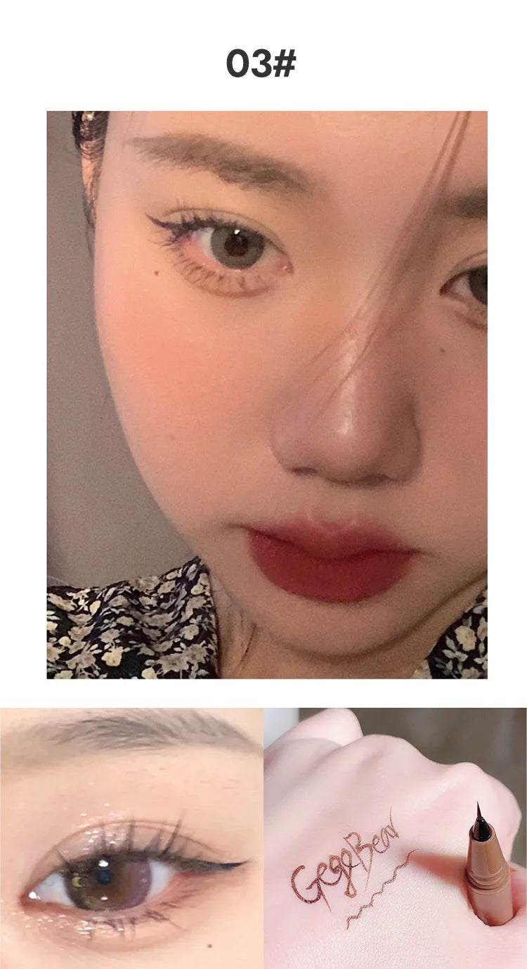 GEGE BEAR Precision Tip Fast Driving Quick Draw Liquid Eyeliner Pen Daily Use Waterproof Smudge Proof Long Last Eyeliner Pencil