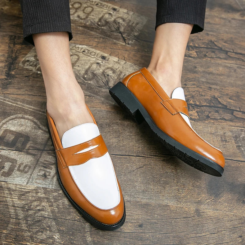 Male Luxury Business Oxford Leather Designer Mens Classic Smile Formal Dress Shoes for Men Falts Office Wedding Flats Footwear