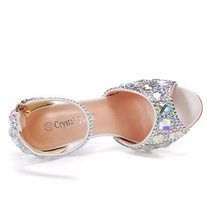 New 11cm Fish Mouth High Heel Sandals with Shallow Mouth and Large Heel Sandals Platform Strap