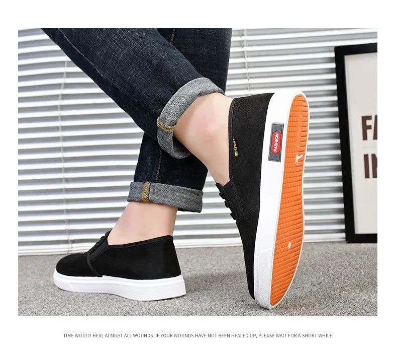 Men Shoes Breathable Canvas Shoes for Youth Student Slip on Walking Sneakers Driving Loafers House Moccasins Work Skate Flats