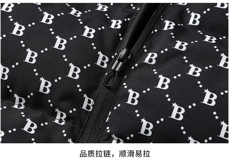 Autumn/Winter Fashion Trend Printed Large Size Coat Men's Casual Relaxed Comfortable High Quality Cotton-Padded Jacket