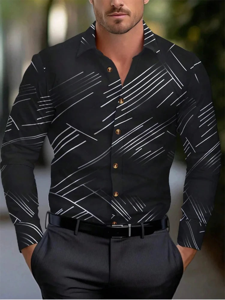 Men's long-sleeved shirt casual shirt fashion 2024 new 16 colors optional popular business oversized men's clothing