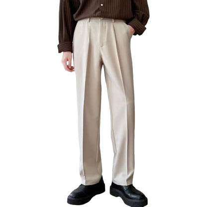 Brown Black Suit Pants Men Slim Fit Fashion Social Mens Dress Pants Korean Casual Straight Pants Mens Office Formal Trousers