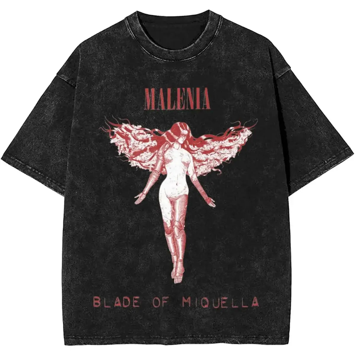 New Arrival Short Sleeved Round Neck Y2k Tshirt Men Clothing New in Top & Tees Mens T-Shirt Malenia Blade Of Miquella Washed