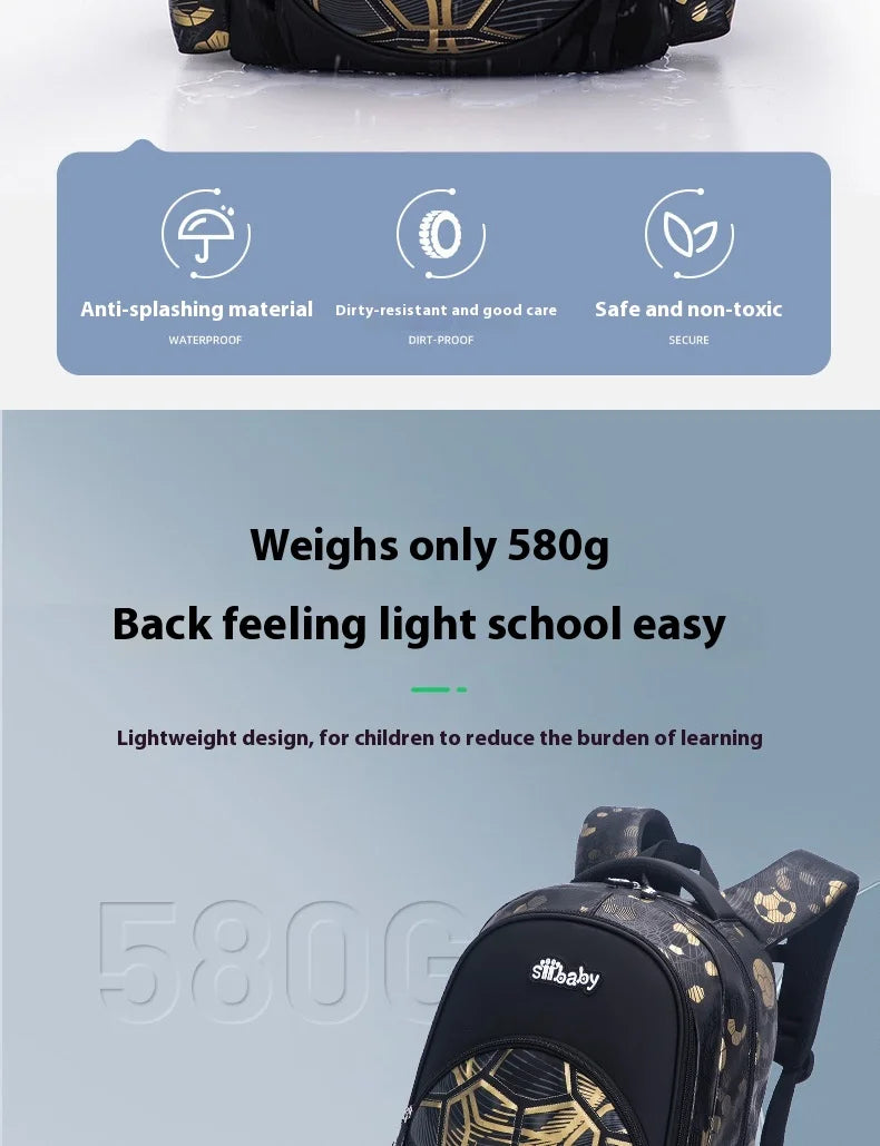 Football School Bags for Boys Shoulder Backpack Bagutte Children Spinal Protection Light Big Capacity Waterproof Backpack Kids