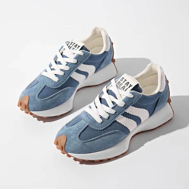 2026 Spring Retro Platform Women's Sneakers Summer Casual Patchwork Leather Sneakers Women's Outdoor Casual Comfort Shoes