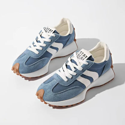 2026 Spring Retro Platform Women's Sneakers Summer Casual Patchwork Leather Sneakers Women's Outdoor Casual Comfort Shoes
