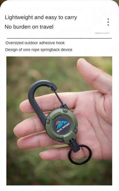 Portable Retractable Keychain with Steel Wire Rope,Outdoor Tactical Anti-Loss Buckle for Camping Gear & EDC Accessories