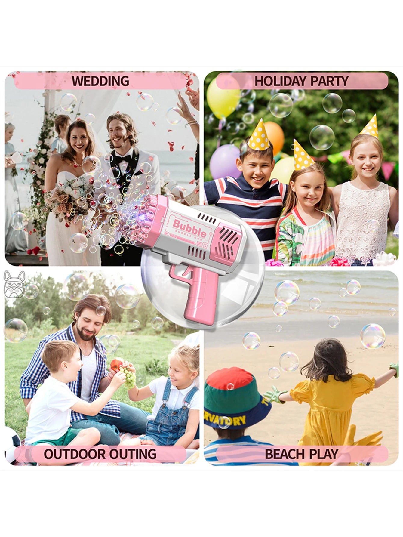 40 Hole CHILDREN'S Outdoor Toy Bubble Gun Electric Toy Blowing Bubbles (Without Bubble Water)