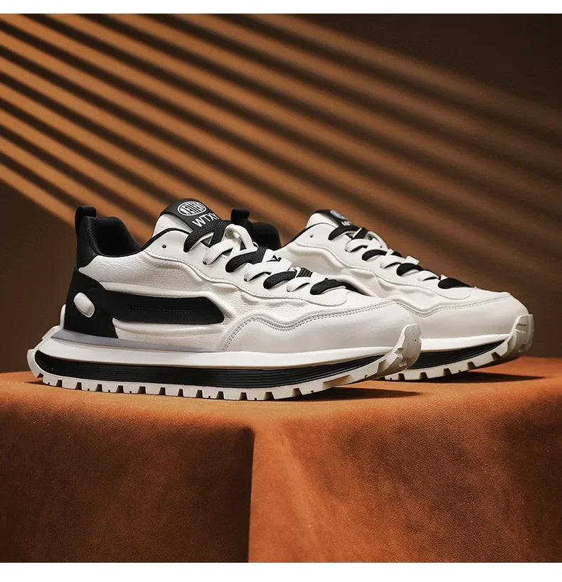 2025 New Spring Men's Breathable sneakers Casual Sports Shoes with Anti slip Soft Bottom White Shoes Men's Trendy Daday Shoes