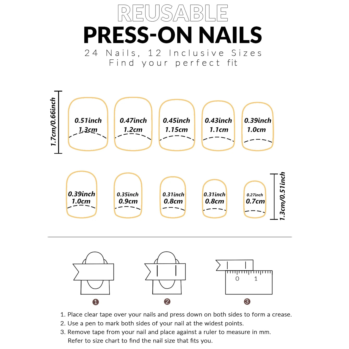 ARTAUG 24PCS Short Press On Nails Square Pink Fingertip White French Trim Press On Nails Full Cover Fake Nails Set Nail