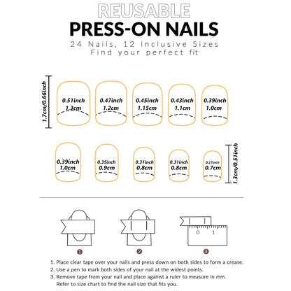 ARTAUG 24PCS Short Press On Nails Square Pink Fingertip White French Trim Press On Nails Full Cover Fake Nails Set Nail