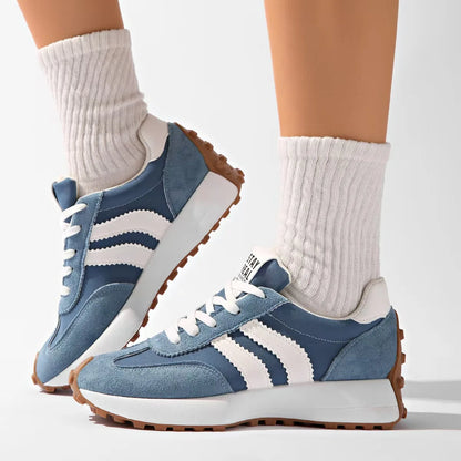 2026 Spring Retro Platform Women's Sneakers Summer Casual Patchwork Leather Sneakers Women's Outdoor Casual Comfort Shoes