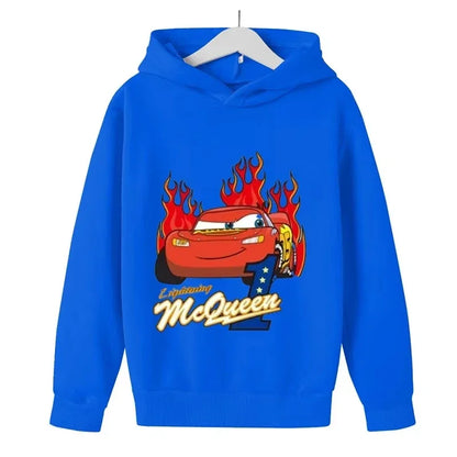 Children's Di's New Cool Trendy Sni Autumn Winter Racing Lightning McQueen Boys Girls Hoodies Autumn Winter Warm Soft Clothing