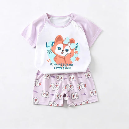 Kids Clothes Set Baby Boy/Girl T-Shirt + Shorts Summer Clothing Cotton Cartoon Casual Boys Tracksuit Children Baby Clothes Set