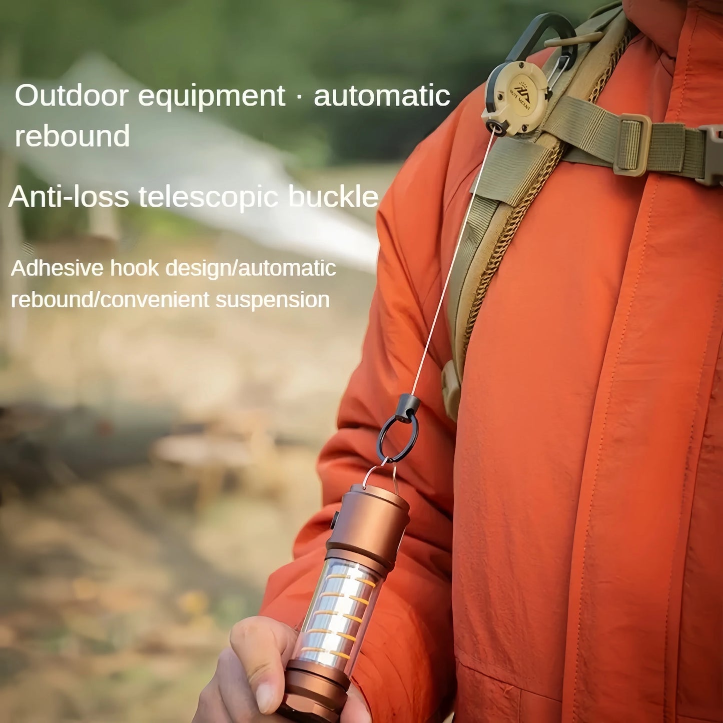 Portable Retractable Keychain with Steel Wire Rope,Outdoor Tactical Anti-Loss Buckle for Camping Gear & EDC Accessories