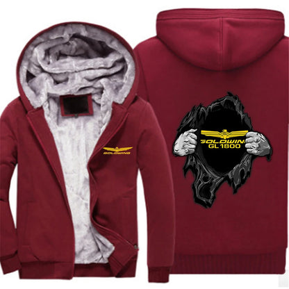 2025 Autumn And Winter Man's Goldwing GL1800 Japan Motocycles Logo Print Thickened Coat Popular Hoodies Warm Comfortable Jacket