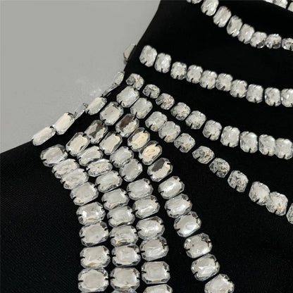 Women New Arrival Sexy Strapless Beading Bandage Dress Bodycon Clothes Club Party Evening Elegant Dresses