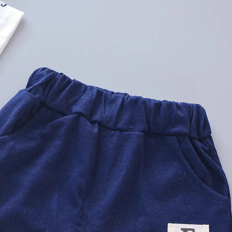 Summer New Cute Boy Suit Children's Printed Short-Sleeved Printed Shirt + shorts Suit Children's Cotton Cute Baby Clothes