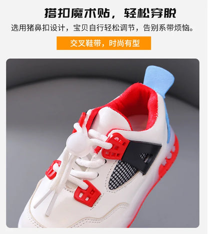 New Kid Shoes Fashion Versatile Comfort Boys Sneakers Breathable Non Slip Simple Casual Shoe LED Lightweight Classic Girls Shoe