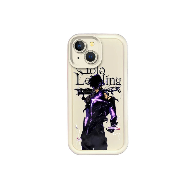 Cool S-Solo Levelings Anime Phone Case for iPhone16 15 14 13 12 11 Pro Max 16 15 14 8 7 Plus X XS Max 8 7 FE Silicone Back Cover