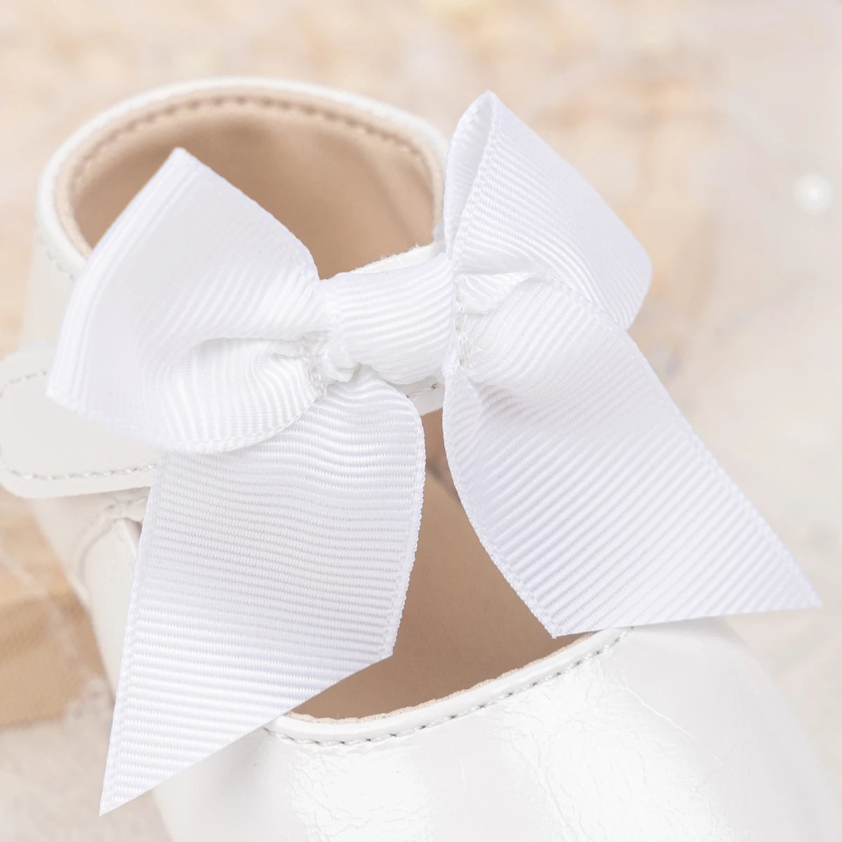 Fashion Baby Girl Casual Leather Shoes Exquisite Lace Bowknot Solid Color Princess Wedding Walking Shoes Soft Non-slip Flat Sole