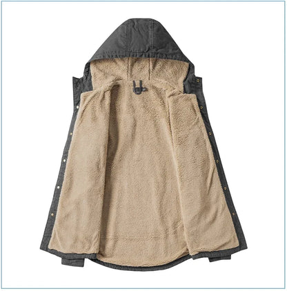 Thermal Thick Coat Parka USA SIZE Winter New Oversize Parkas Warm Korean Style Thick Men's Hooded Thick Fleece Winter Jacket