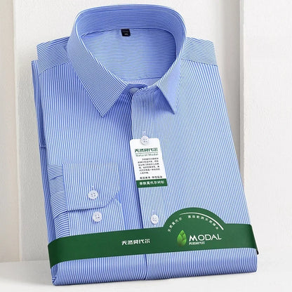 New Quality Anti-Wrinkle Men Shirt Long Sleeves Dress Shirts For Men Slim Fit Camisa Social Business Office White Shirt 5XL