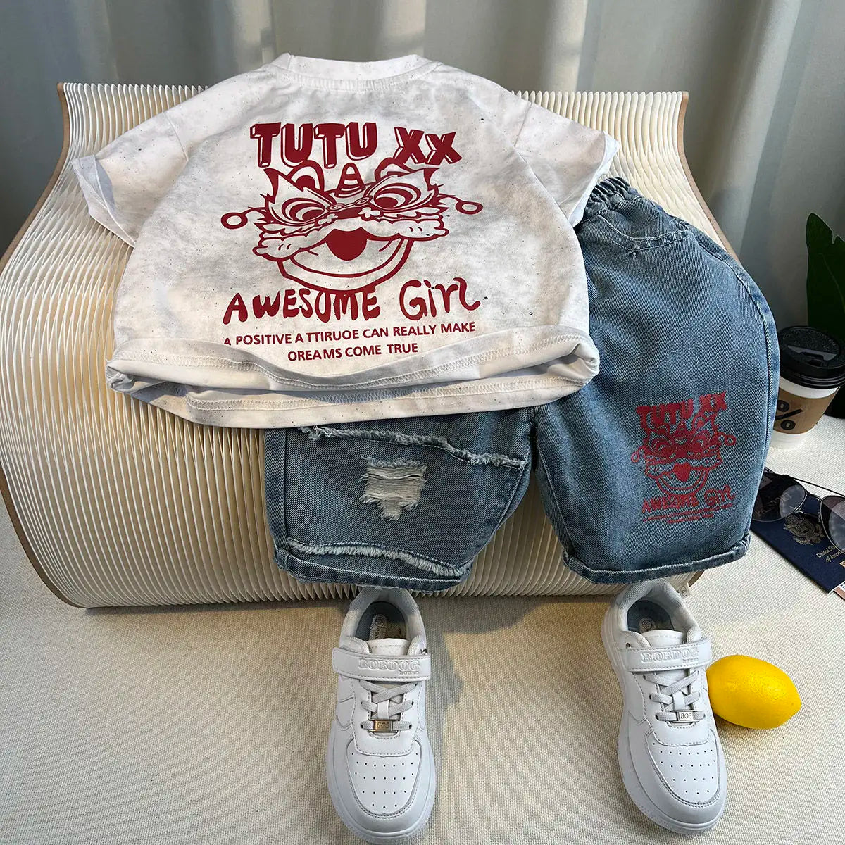 Hot Sale Fashion Baby Boy Suit Summer Clothes Short Sleeve T-shirt Short Jeans 2 Piece Set Kids Outfit 2-11Y Children's Costume