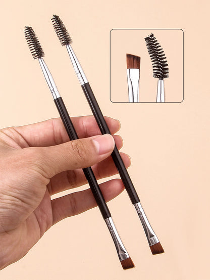 Multi-functional dual-head makeup brush, ultra-fine eyeliner brush, angled eyebrow brush,eyelash brush,professional makeup tools
