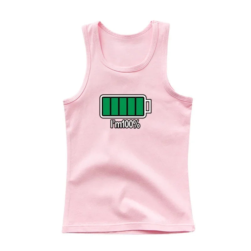 Boys Sleeveless Vest Kids Letter Print Summer 2025 Casual Tank Top Teenagers Singlet Children Camisoles Clothing
