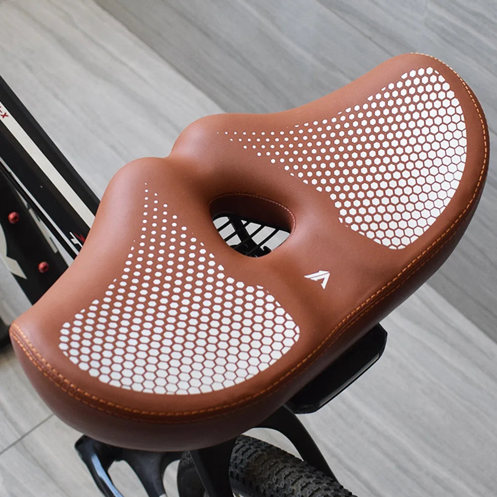 Noseless Bike Seat Cushion for Men Women Extra Padding Comfort Wide Bicycle Seat Oversized Comfortable Saddle for Peloton Bikes