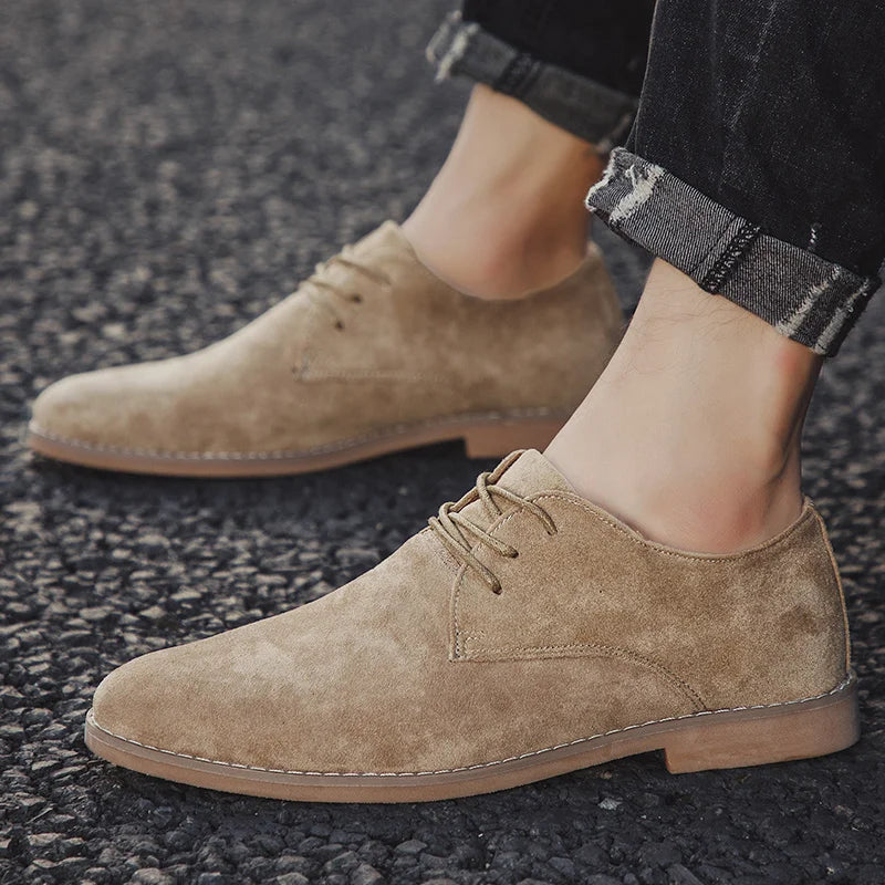 Luxury Men Derby Shoes High Quality Suede Leather Shoes for Men Business Casual Shoes Lace-Up Men Party Wedding Shoes Large Size