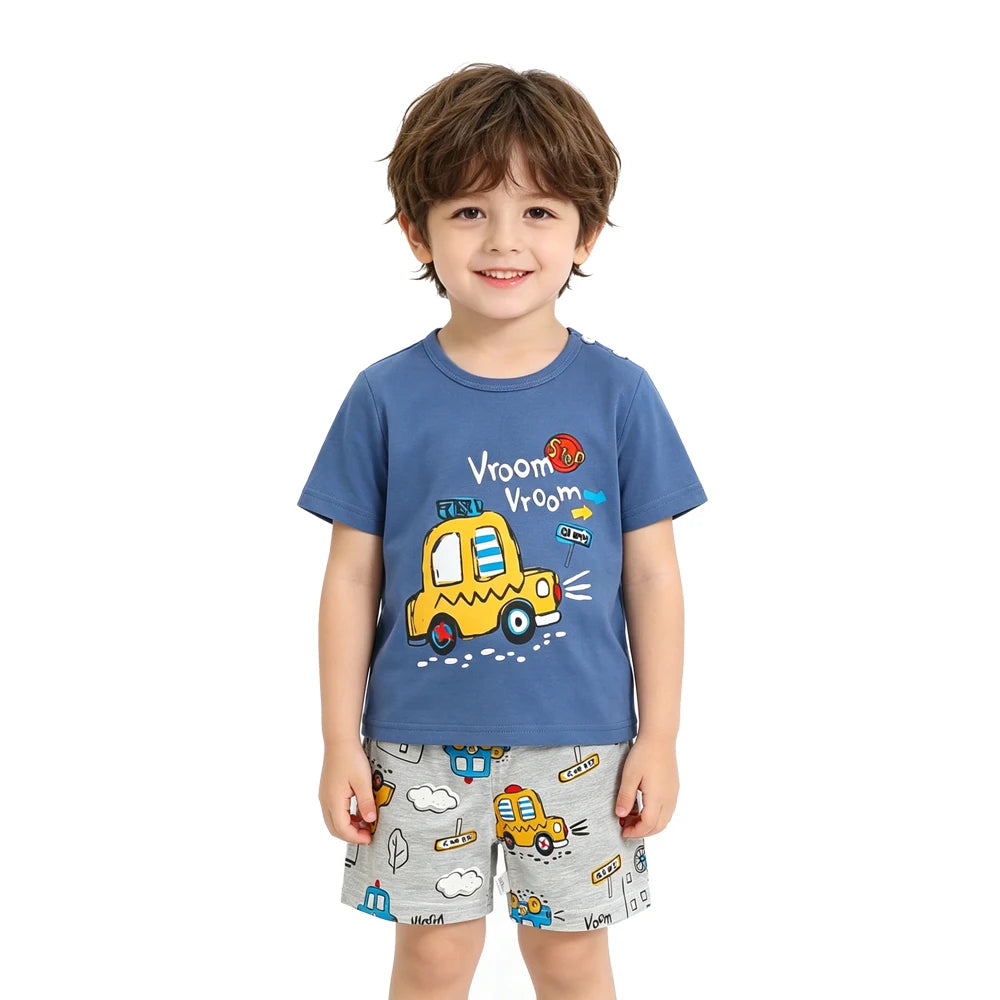 Kids Clothes Set Baby Boy/Girl T-Shirt + Shorts Summer Clothing Cotton Cartoon Casual Boys Tracksuit Children Baby Clothes Set